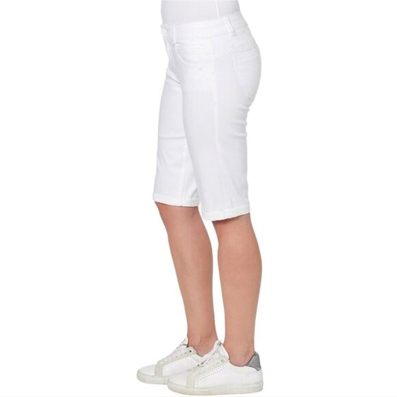 Democracy Ab"solution® White Stretch‎ Bermuda Shorts Plus Size 22W - Picture 5 of 7
